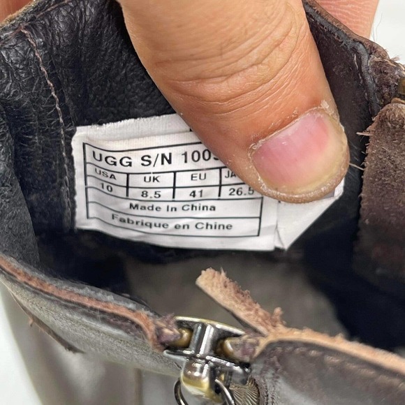 UGG Australia Women's Meredith Brown Wedge double Zip Bootie US 10 Ankle boot - Picture 9 of 10